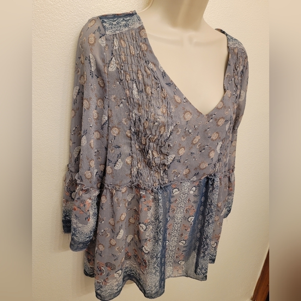 EUC Knox Rose Floral Empire Waist Blouse - Picture 3 of 5